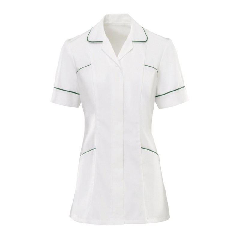 Women's tunic uniforms for healthcare professionals.